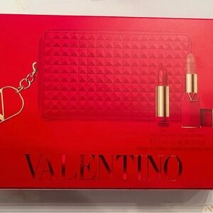 Valentino Red Lipstick and Pouch Set